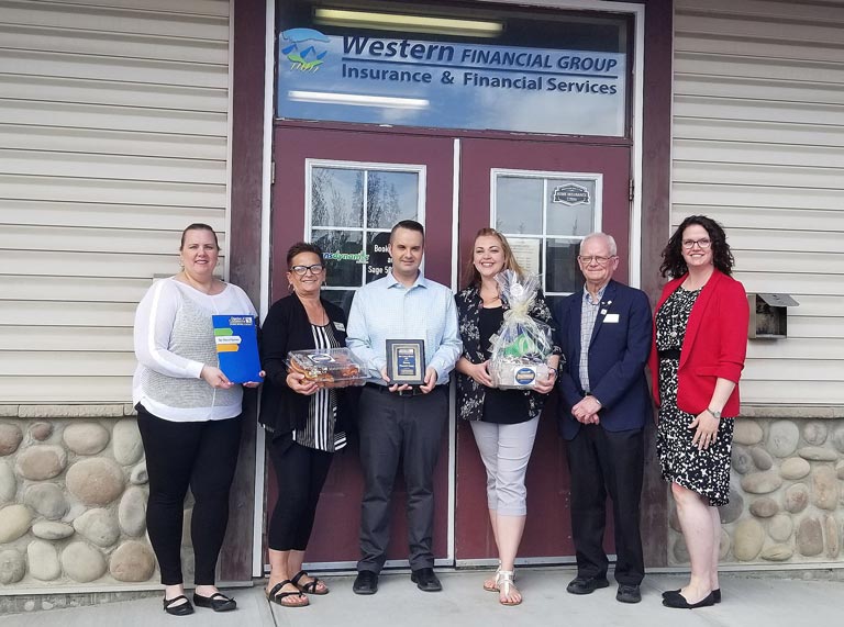 Western Financial Group's Grande Prairie team receives plaque for 50 years with the chamber of commerce