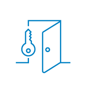 Keys opening a door icon
