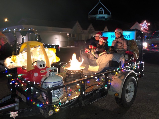 Western Financial Group's holiday float in Shaunavon, Saskatchewan