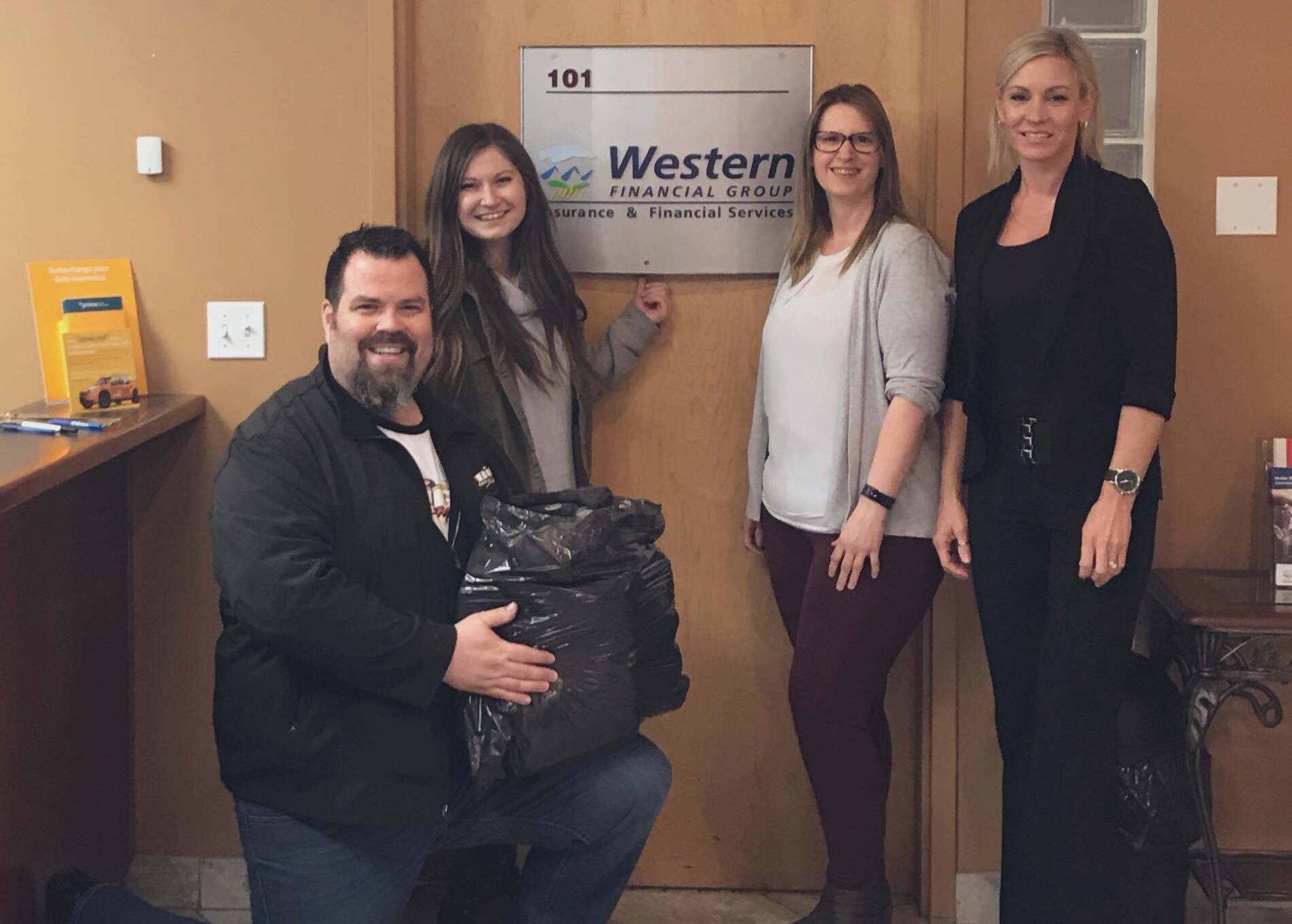 Western Financial Group's brokers in Red Deer donated socks and underwear to the Mustard Seed