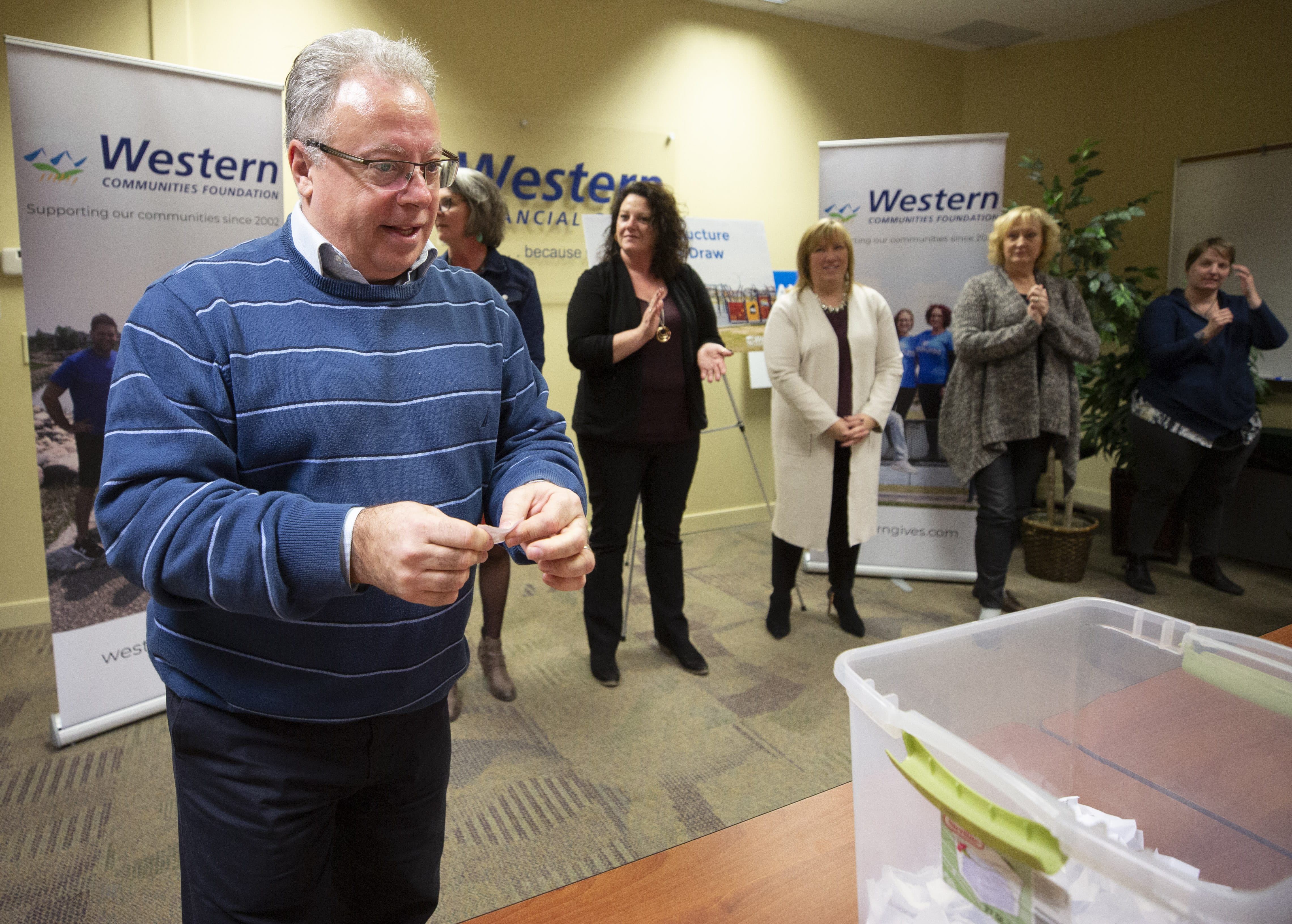 Kenny Nicholls, president and CEO of Western Financial Group, during the infrastructure grant draw